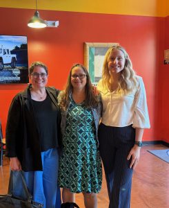 Cathy with former Drennan lab members Sarah and Balyn at ICBIC 2025